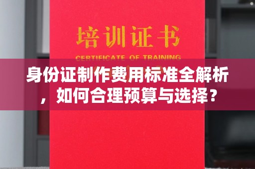 台安身份证制作费用标准全解析，如何合理预算与选择？