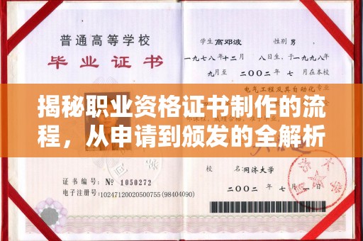 台安揭秘职业资格证书制作的流程，从申请到颁发的全解析