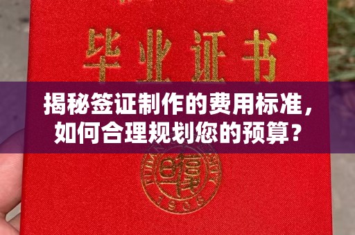 台安揭秘签证制作的费用标准，如何合理规划您的预算？