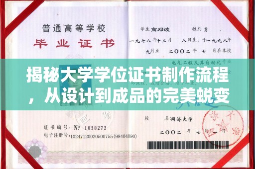 台安揭秘大学学位证书制作流程，从设计到成品的完美蜕变